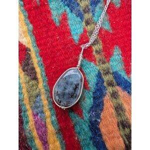 Vintage Sterling Labradorite Pendant Necklace
